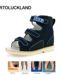 Children Sandals Kids Boys Orthopedic Arch Support Shoes Summer Girls Toddler Leather Flatfeet Footwear 2To 12Years Age