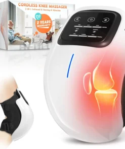 Cordless Knee Massager with Heat,Relax Knee Massage Helps Joint Stiff and Discomfort,3 Levels Heat & Vibration 10 Min Auto Off