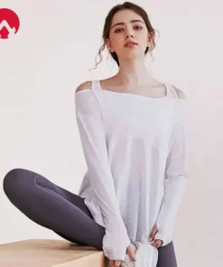 Long Sleeve Yoga Shirts for Women Loose Sports Tee Crop Top Sports Top Women Sportswear Gym Fitness Wear Clothing Workout Female