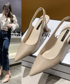 2025 Summer new pointed high heels Women's sandals Casual Shallow mouth shoe Fashion elegant ladies shoes Zapatillas Mujer 