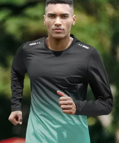 T-shirt men's four seasons long sleeve outdoor speed dry clothes running training breathable leisure fitness top