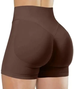 Summer High Waisted Yoga Shorts for Women Fashionable and Sexy Running Fitness Pants Solid Color Yoga Leggings Elastic Tights