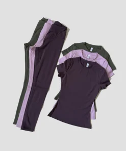 Yoga Set Women Sportswear Workout Clothes Athletic Wear Gym Legging Fitness Crop Top Short Sleeves Sports Suit