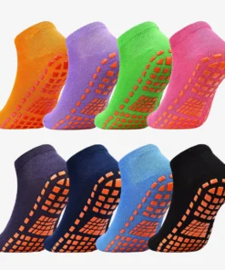 1/4 Pairs Unisex Silicone Non Slip Grip Trampoline Socks For Women's and Men's Hospital Yoga Pilates Indoor Sports